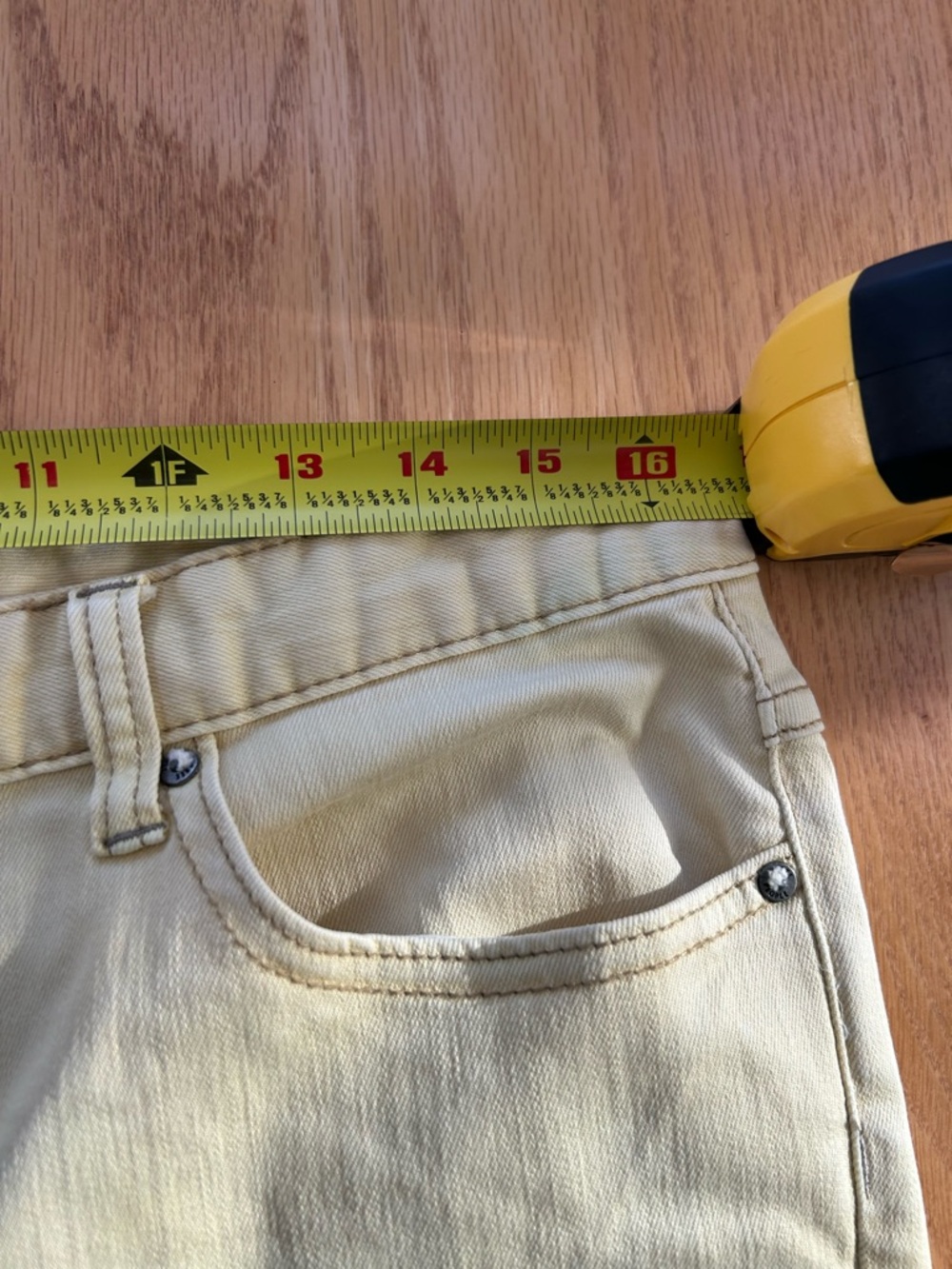 Free People We The Free High Rise Busted Skinny Jeans Yellow Denim 31x31 - Picture 6 of 8